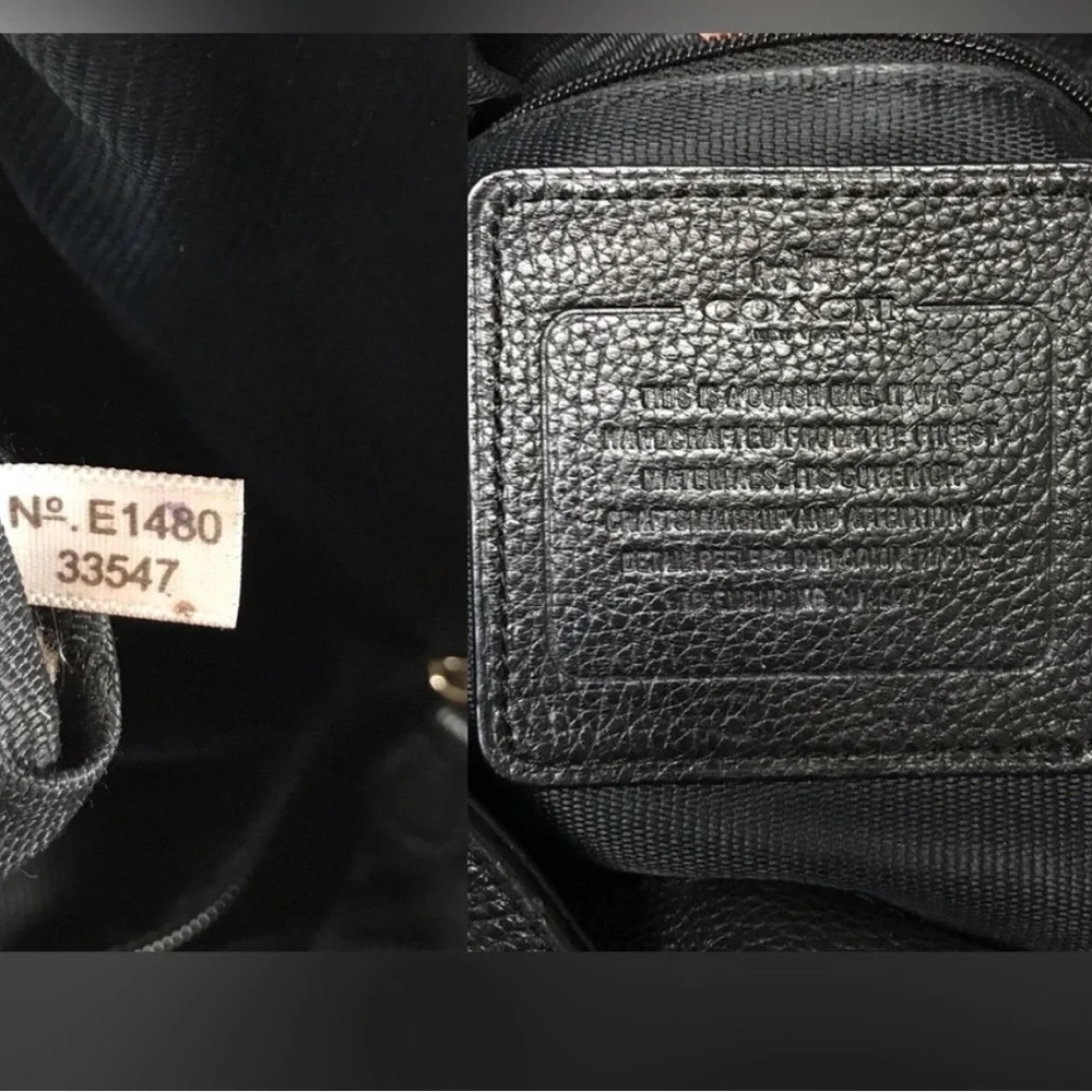 Coach Edie Carryall Black Leather Shoulder Bag EUC no callouts MSRP $398 - Picture 9 of 9